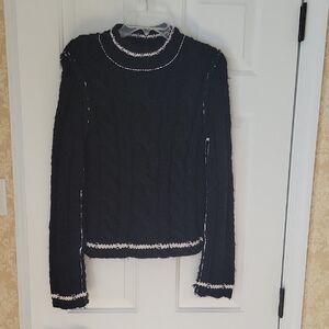 Frost Black Cable Knit Sweater